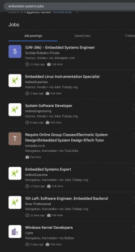 Embedded Systems internship jobs in Coimbatore