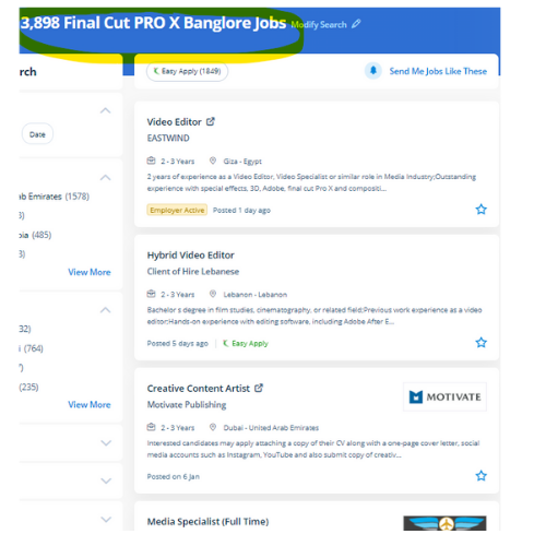 Final Cut Pro X internship jobs in Kozhikode