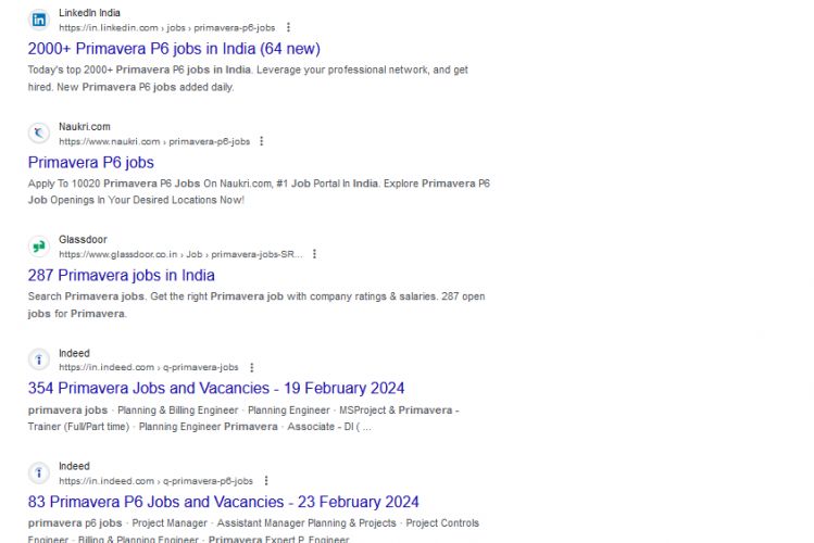 Primavera internship jobs in Ahmedabad