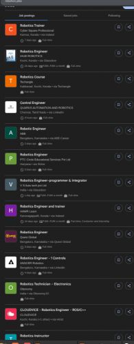 Robotics internship jobs in Kolkata
