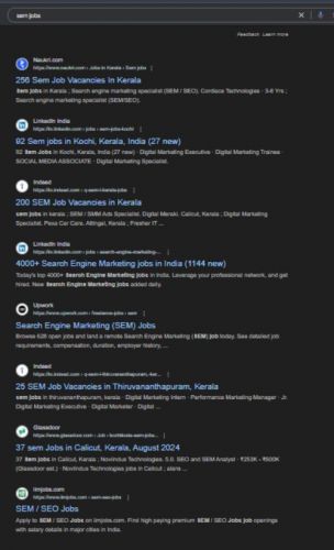 Search Engine Marketing (SEM) internship jobs in Coimbatore
